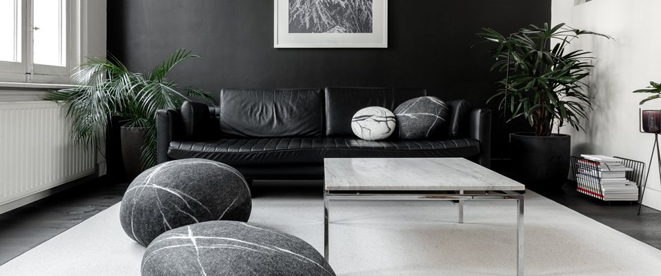 Felted Wool Stone Pillows And Poufs Fivetimesone Com